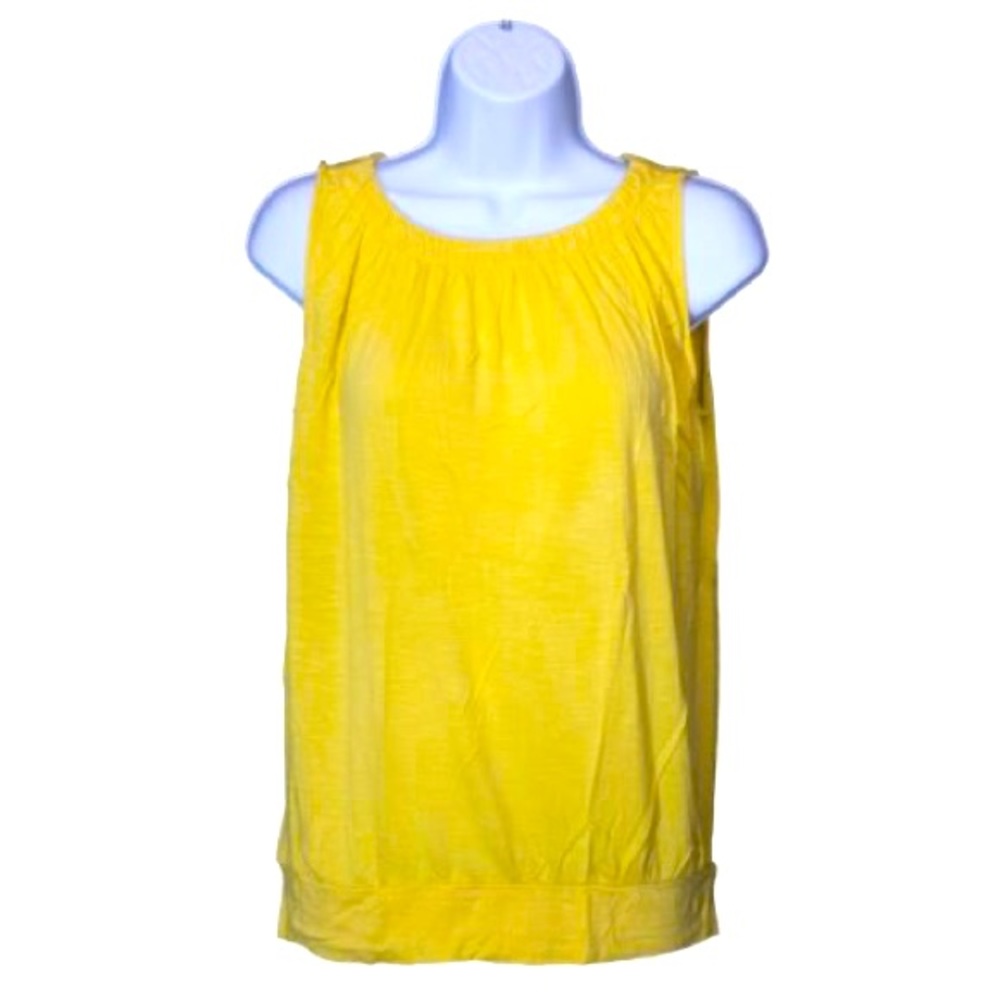 EUC XL LOFT yellow banded sleeveless top